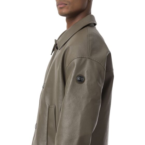 Red Bridge Herren Oversize Button Leder Biker Jacke