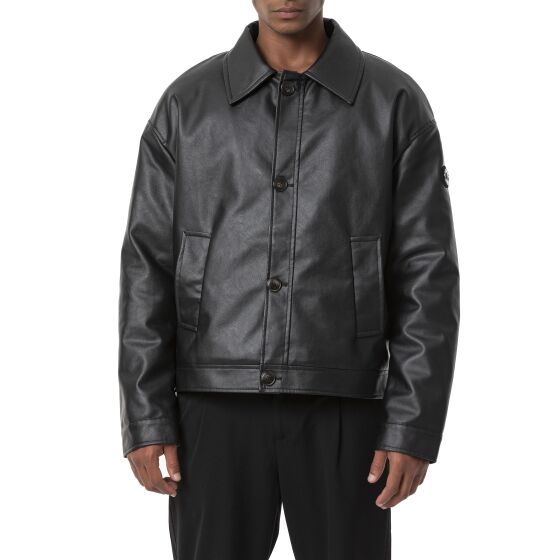 Red Bridge Herren Oversize Button Leder Biker Jacke