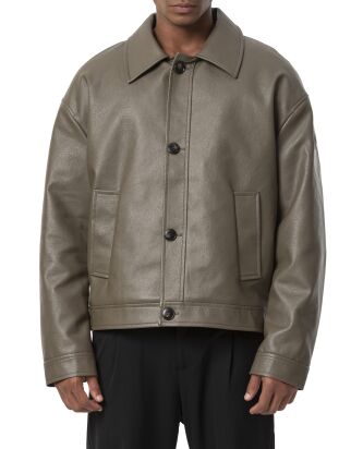 Red Bridge Herren Oversize Button Leder Biker Jacke