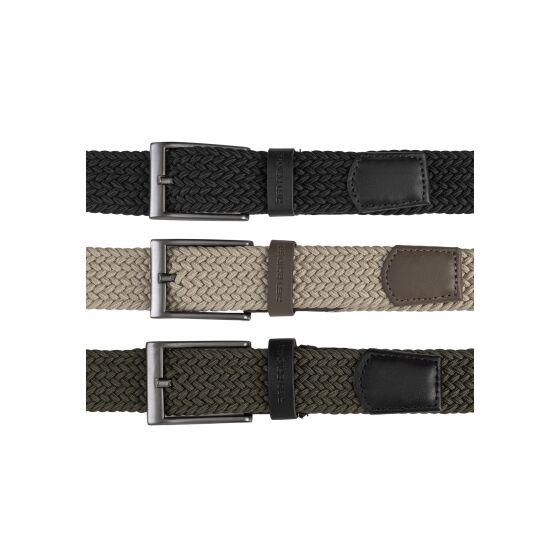 Red Bridge Elastischer Flechtgürtel Set – 3er Pack Herren Stretchgürtel mit Metallschnalle – Flexible & Bequeme Passform für Freizeit & Business