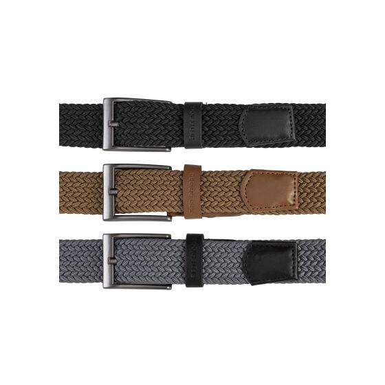 Red Bridge Elastischer Flechtgürtel Set – 3er Pack Herren Stretchgürtel mit Metallschnalle – Flexible & Bequeme Passform für Freizeit & Business