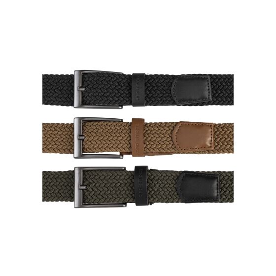 Red Bridge Elastischer Flechtgürtel Set – 3er Pack Herren Stretchgürtel mit Metallschnalle – Flexible & Bequeme Passform für Freizeit & Business