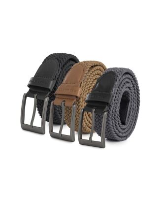 Red Bridge Elastic Braided Belt Set – 3-Pack Mens...