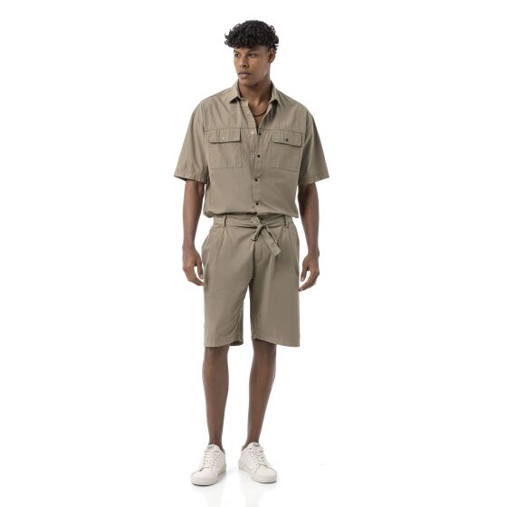 Red Bridge by Spruce Mens Short Sleeve Shirt & Bermuda Shorts Set