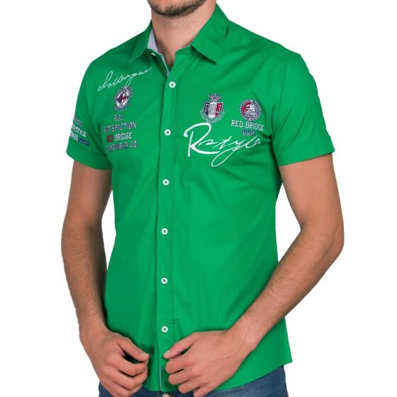 Red Bridge Herren R-Style Design Slim Fit kurzarm Hemd grün 3XL