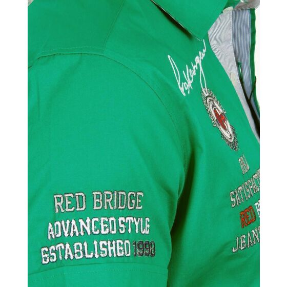 Red Bridge Mens R-Style Design Slim Fit Short Sleeve Shirt Green 3XL