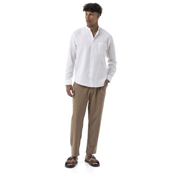 Red Bridge by Spruce Herren Leinenhose – Bequeme Knöchellange Freizeithose mit Kordelzug