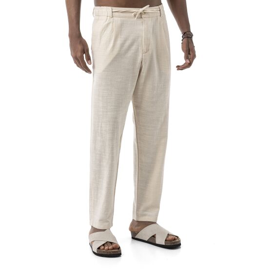 Red Bridge by Spruce Herren Leinenhose – Bequeme Knöchellange Freizeithose mit Kordelzug