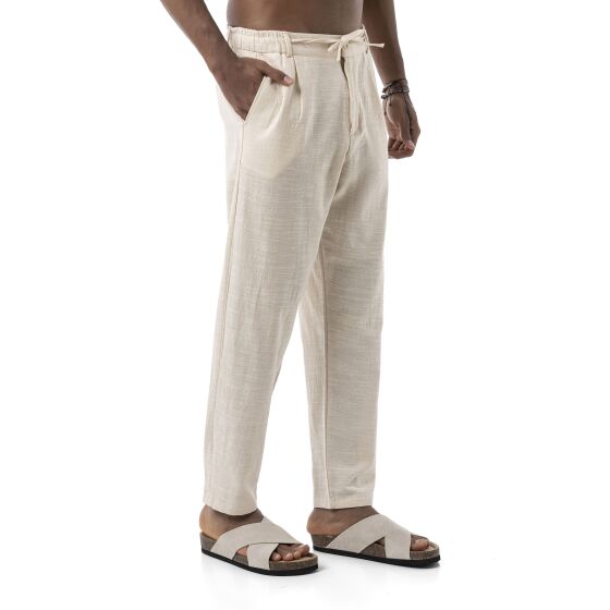 Red Bridge by Spruce Herren Leinenhose – Bequeme Knöchellange Freizeithose mit Kordelzug