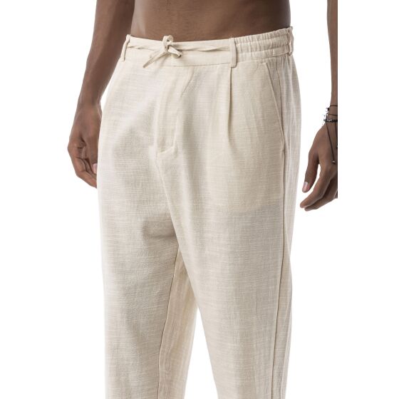 Red Bridge by Spruce Herren Leinenhose – Bequeme Knöchellange Freizeithose mit Kordelzug