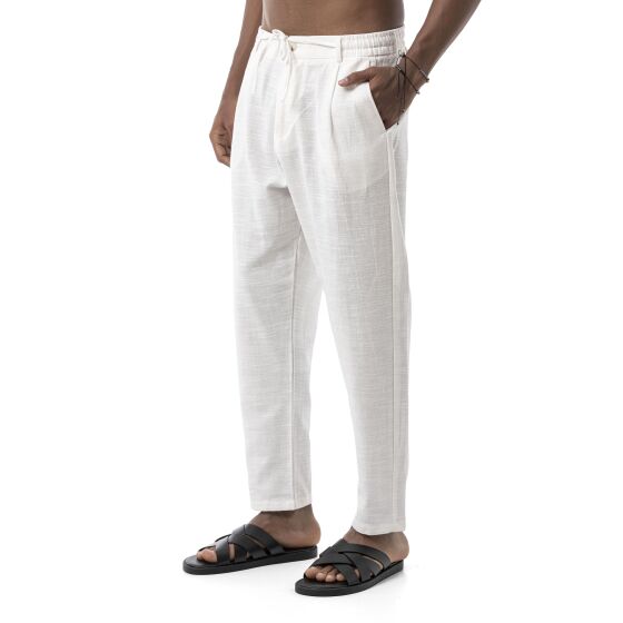 Red Bridge by Spruce Herren Leinenhose – Bequeme Knöchellange Freizeithose mit Kordelzug