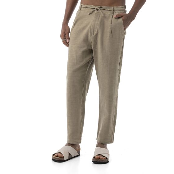 Red Bridge by Spruce Herren Leinenhose – Bequeme Knöchellange Freizeithose mit Kordelzug