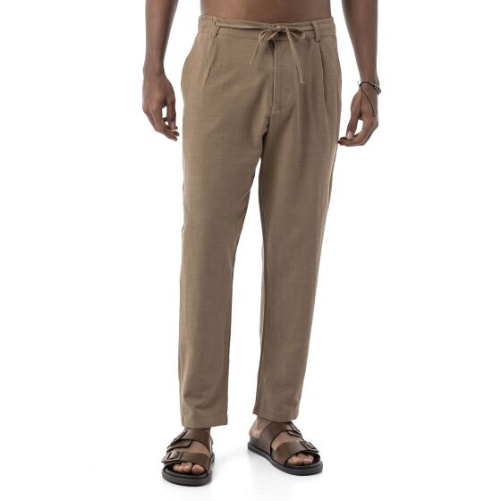 Red Bridge by Spruce Herren Leinenhose – Bequeme Knöchellange Freizeithose mit Kordelzug