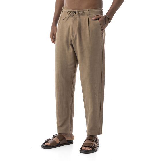 Red Bridge by Spruce Herren Leinenhose – Bequeme Knöchellange Freizeithose mit Kordelzug