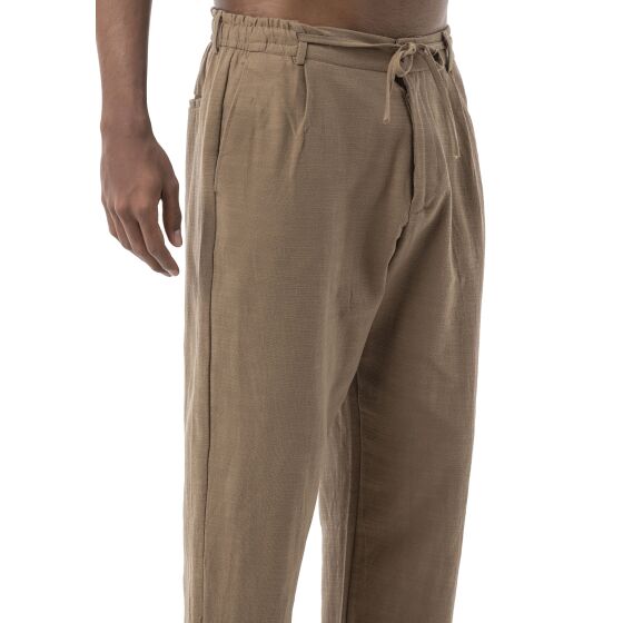 Red Bridge by Spruce Herren Leinenhose – Bequeme Knöchellange Freizeithose mit Kordelzug