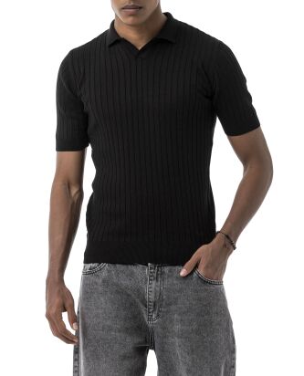 Red Bridge by Tarz Cool Mens Knitted Polo Shirt with...