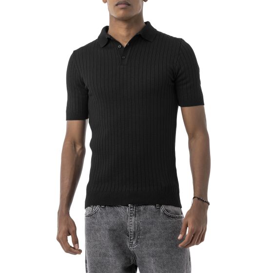 Red Bridge by Tarz Cool Mens Knitted Polo Shirt with Button Placket - Short Sleeve Retro Summer Look