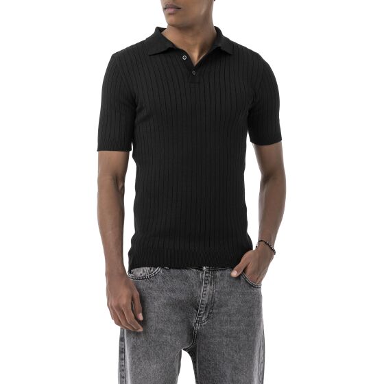 Red Bridge by Tarz Cool Mens Knitted Polo Shirt with Button Placket - Short Sleeve Retro Summer Look