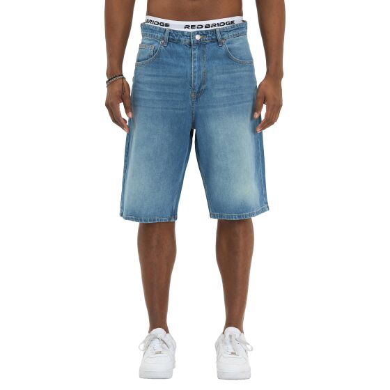 Red Bridge by Denim House Mens Baggy Jeans Shorts in a vintage Look - Wide Fit, 5-Pocket Bermuda denim Trousers for Summer