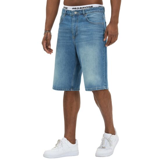 Red Bridge by Denim House Mens Baggy Jeans Shorts in a vintage Look - Wide Fit, 5-Pocket Bermuda denim Trousers for Summer