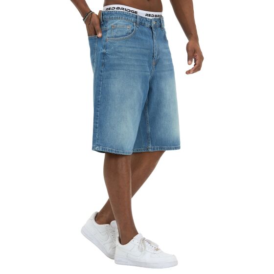 Red Bridge by Denim House Mens Baggy Jeans Shorts in a vintage Look - Wide Fit, 5-Pocket Bermuda denim Trousers for Summer