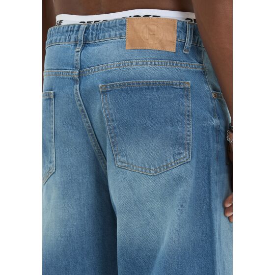Red Bridge by Denim House Mens Baggy Jeans Shorts in a vintage Look - Wide Fit, 5-Pocket Bermuda denim Trousers for Summer