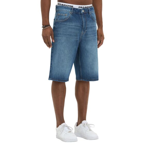 Red Bridge by Denim House Mens Baggy Jeans Shorts in a vintage Look - Wide Fit, 5-Pocket Bermuda denim Trousers for Summer