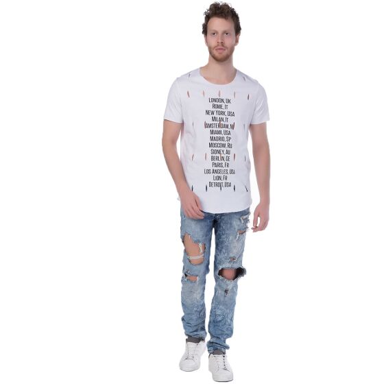 Red Bridge Herren World Travel T-Shirt weiss