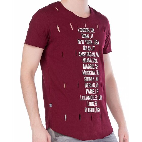 Red Bridge Herren World Travel T-Shirt bordeaux