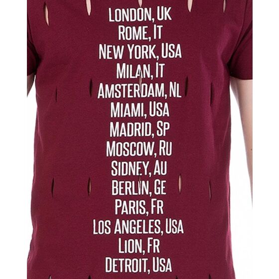 Red Bridge Herren World Travel T-Shirt bordeaux