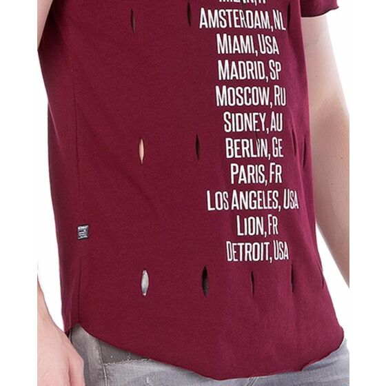 Red Bridge Herren World Travel T-Shirt bordeaux