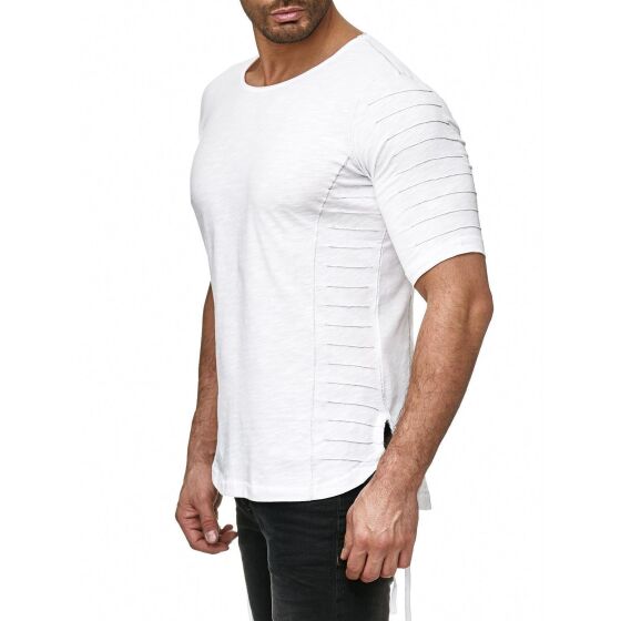 Red Bridge Mens Fluted Oversized T-Shirt white