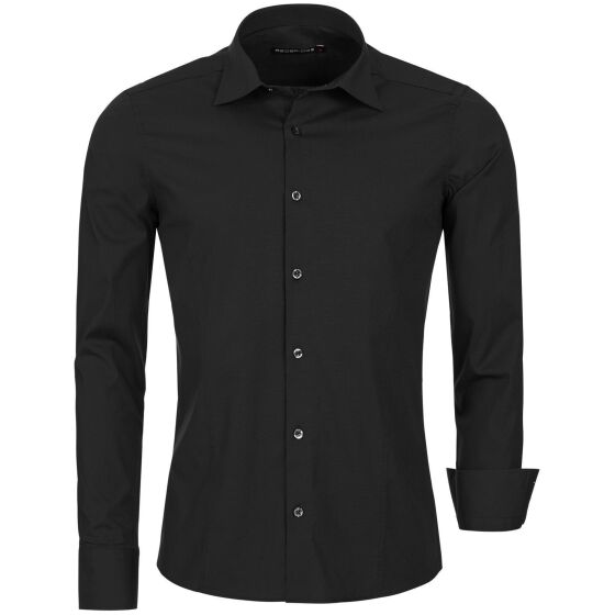 Red Bridge Herren Basic Design Slim Fit Langarm Hemd Black 2XL