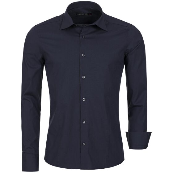 Red Bridge Herren Basic Design Slim Fit Langarm Hemd Dunkelblau 2XL