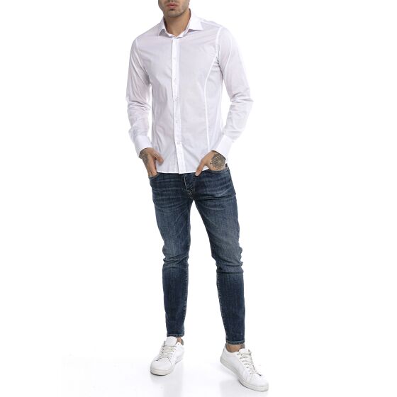 Red Bridge Herren Basic Design Slim Fit Langarm Hemd Weiß 2XL