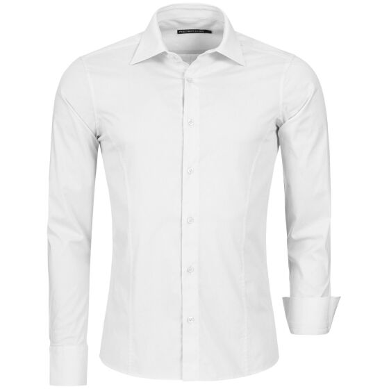 Red Bridge Mens Basic Design Slim Fit Long Sleeve Shirt White 2XL