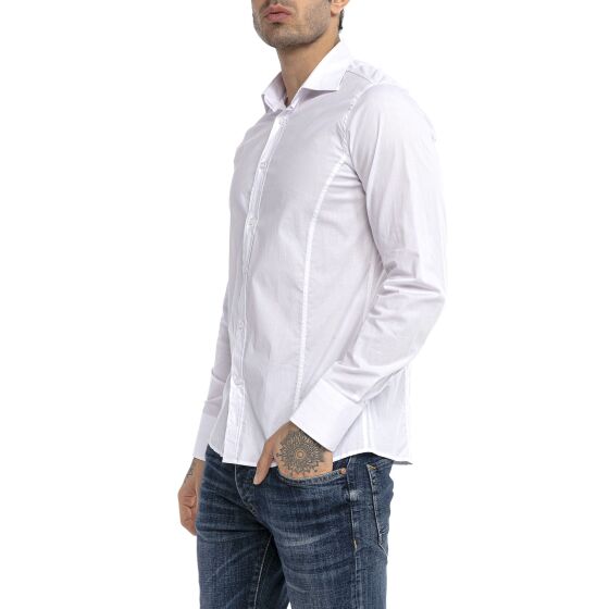 Red Bridge Mens Basic Design Slim Fit Long Sleeve Shirt White 2XL