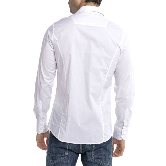 Red Bridge Mens Basic Design Slim Fit Long Sleeve Shirt White 2XL