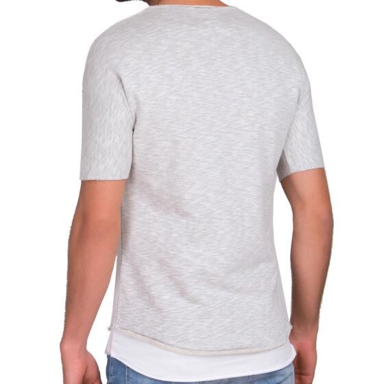Red Bridge Herren Double Layer T-Shirt grau weiss