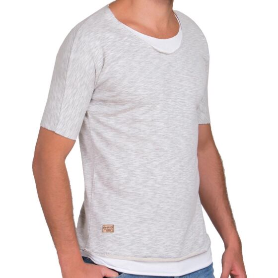 Red Bridge Mens Double Layer T-Shirt gray white