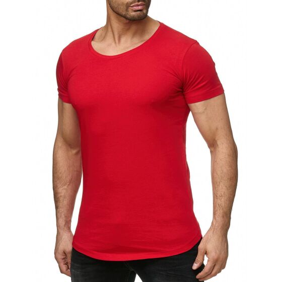 Red Bridge Mens Basic Oversized T-Shirt red
