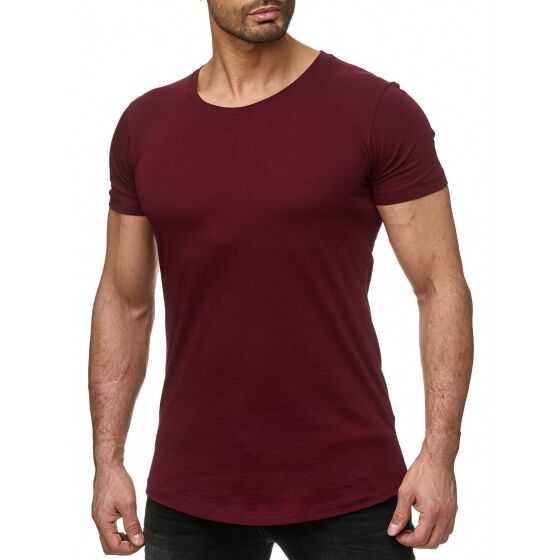 Red Bridge Herren Basic Oversized T-Shirt bordeaux