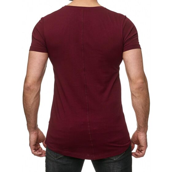 Red Bridge Mens Basic Oversized T-Shirt bordeaux