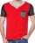 Red Bridge Herren Materialmix T-Shirt mit Kunstlederärmel rot