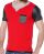 Red Bridge Herren Materialmix T-Shirt mit Kunstlederärmel rot