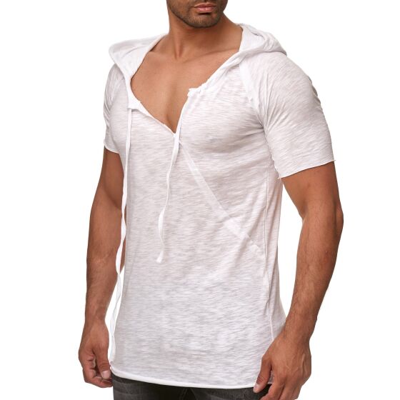 Red Bridge Mens Asymmetric Oversize Basic T-Shirt white