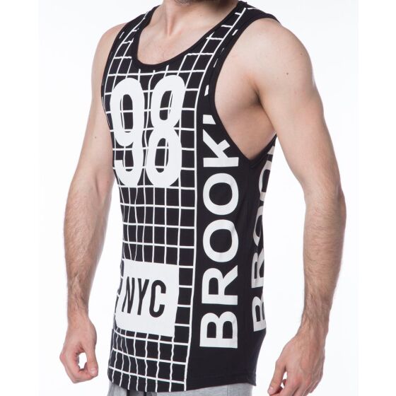 Red Bridge Mens Brooklyn NYC Oversize Tank Top Black