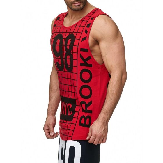 Red Bridge Mens Brooklyn NYC Oversize Tank Top Red