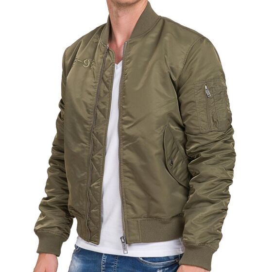 Red Bridge Mens Classic Bomber Jacket Bomber Jacket Khaki