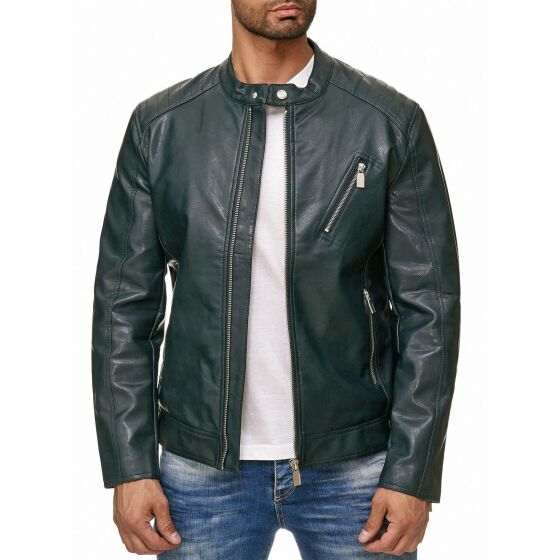 Red Bridge Herren Shiny Kunst- Lederjacke Jacket grün
